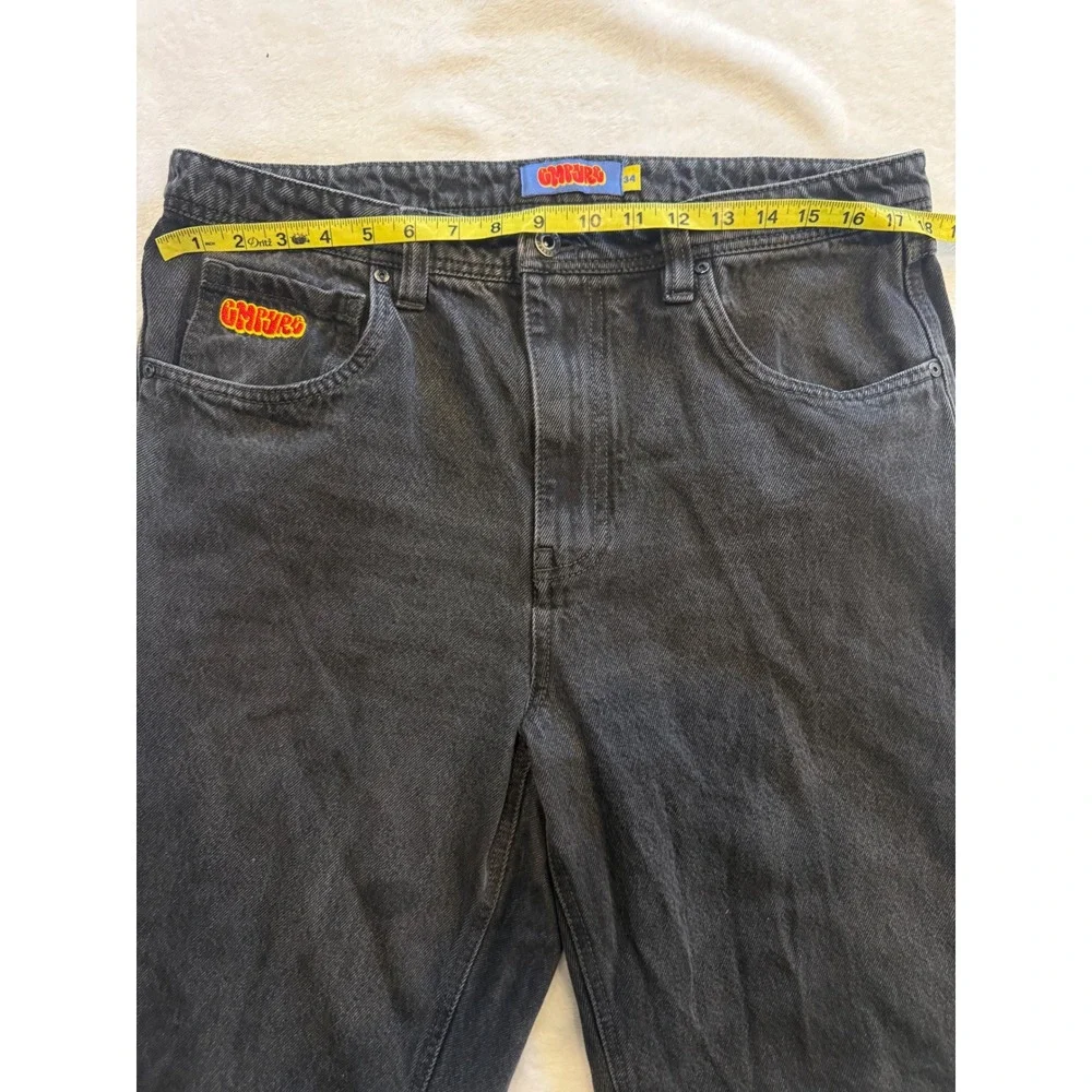 Empyre Relaxed Fit Jeans Mens 34 Faded Black Denim Skate Straight Leg Pants